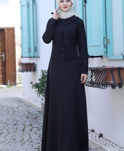 Siyah Tesettürlü Elbise 